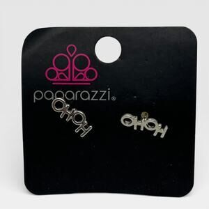 Paparazzi HoHo Silver Tone Post Stud Earrings Holiday Christmas